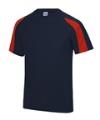 JC003 Contrast Cool T-Shirt French Navy / Fire Red colour image